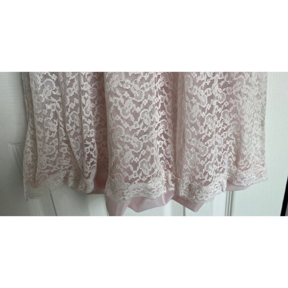 Vtg 1960's 2 Piece Ensemble Negligees Lingerie Pink & White Lace Nightgown Robe - Picture 8 of 10